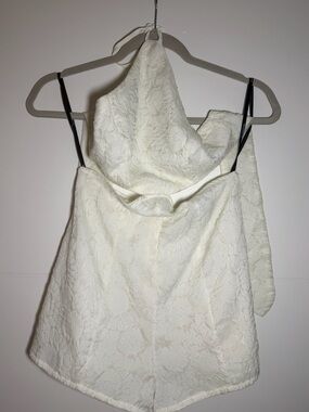 MAJORELLE Ivory Lace Halter Top